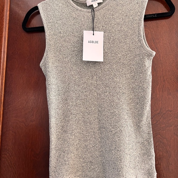 NWT AGOLDE Binx Rib Tank in Celery Size Small - Picture 3 of 5